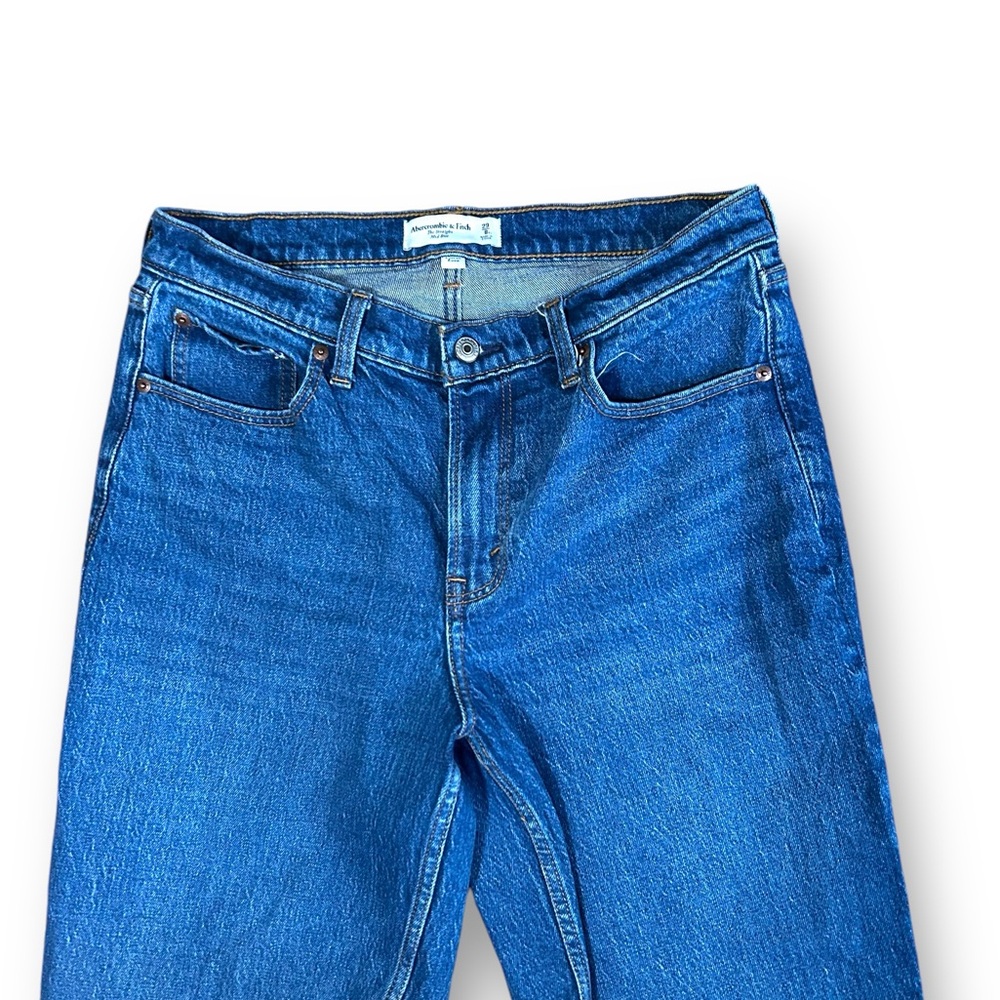 Abercrombie & Fitch The Straight Mid Rise Curve Love Denim Sz 28 extra long - Picture 6 of 14